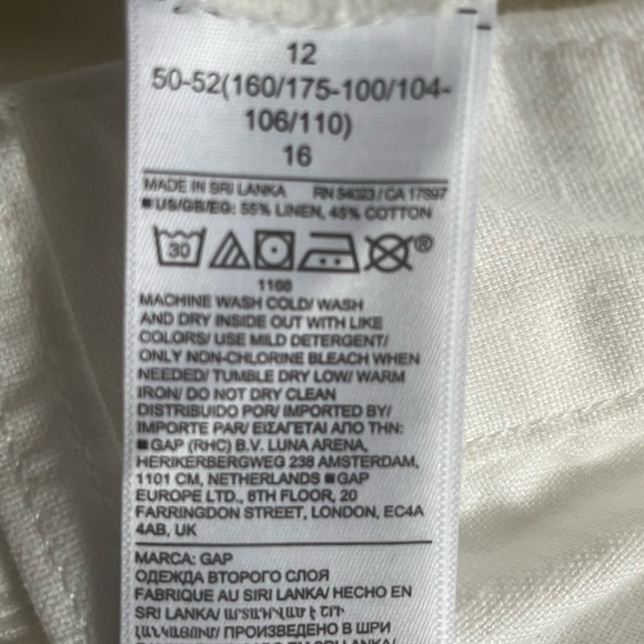 Gap Woman’s White linen pleated linen pant. Size 12. NWT - Picture 13 of 15